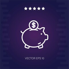piggy bank vector icon modern illustration
