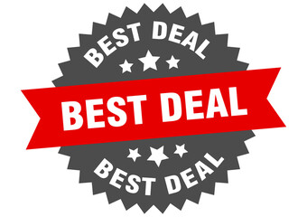 best deal round isolated ribbon label. best deal sign