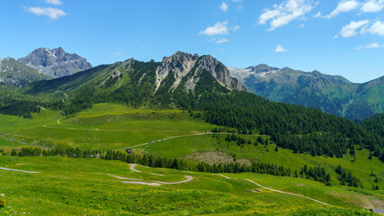 Obraz premium Mountain landscape along the road to Crocedomini pass
