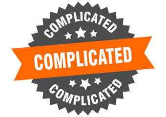 complicated round isolated ribbon label. complicated sign