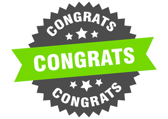 Fototapeta premium congrats round isolated ribbon label. congrats sign