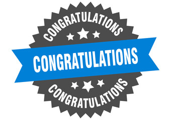 congratulations round isolated ribbon label. congratulations sign