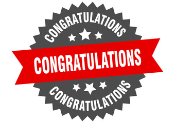 congratulations round isolated ribbon label. congratulations sign