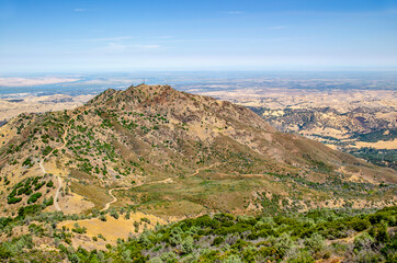 Fototapeta na wymiar Scenic view of Mount Diablo's North Peak from the main peak, California