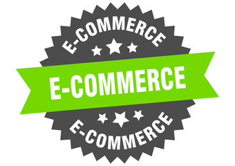 e-commerce round isolated ribbon label. e-commerce sign