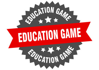 Obraz premium education game round isolated ribbon label. education game sign