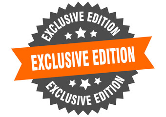 exclusive edition round isolated ribbon label. exclusive edition sign