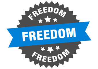 freedom round isolated ribbon label. freedom sign