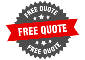 free quote round isolated ribbon label. free quote sign