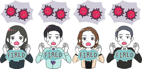 コロナウイルスの影響でクビを言い渡される会社員　FIRED
