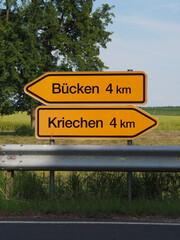 Wegweiser – bücken und kriechen