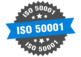 Fototapeta premium iso 50001 round isolated ribbon label. iso 50001 sign