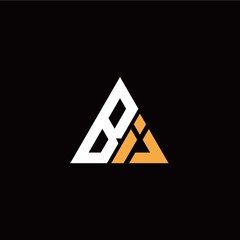 B I initial logo modern triangle with black background