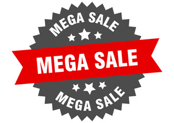 mega sale round isolated ribbon label. mega sale sign