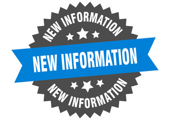 new information round isolated ribbon label. new information sign