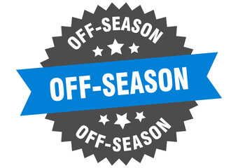 off-season round isolated ribbon label. off-season sign