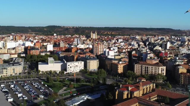 Leon. Historical city of Spain. Aerial Drone Footage