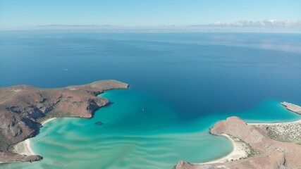 Naklejka premium Imagen de dron de la Bahía de Balandra en Baja California Sur