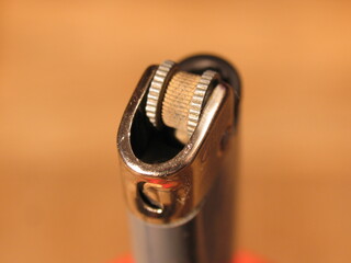 macro photo of a lighter with silicon