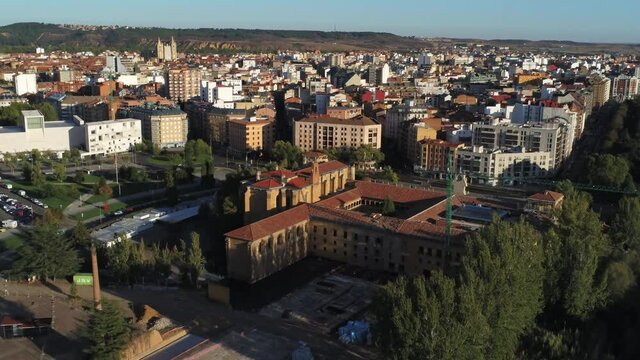 Leon. Historical city of Spain. Aerial Drone Footage