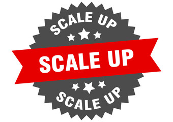 scale up round isolated ribbon label. scale up sign