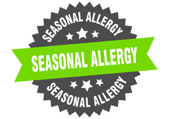 seasonal allergy round isolated ribbon label. seasonal allergy sign