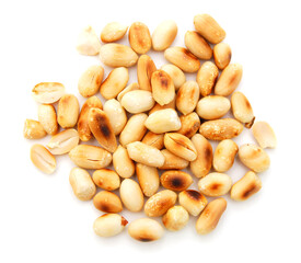 Close-up image of peanuts studio isolated on white background