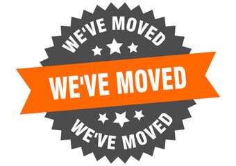 we've moved round isolated ribbon label. we've moved sign