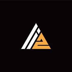 I Z initial logo modern triangle with black background