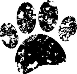 Distressed Puppy Paw Print