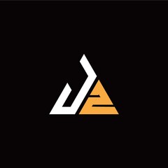 J Z initial logo modern triangle with black background