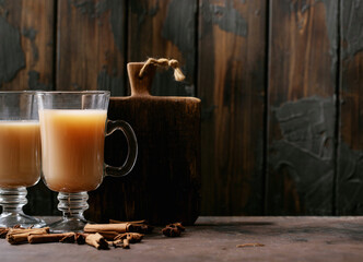 Masala chai served with cinnamon
