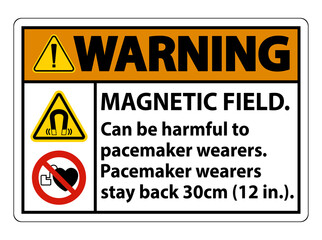 Warning Magnetic field can be harmful to pacemaker wearers.pacemaker wearers.stay back 30cm