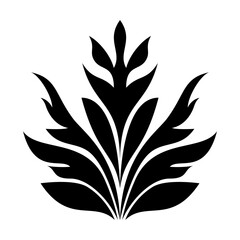 leaves shaped ornament silhouette style icon design of Decorative element theme Vector illustration