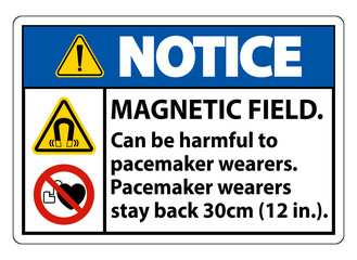 Notice Magnetic field can be harmful to pacemaker wearers.pacemaker wearers.stay back 30cm