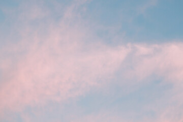beautiful evening sky with pastel colours clouds