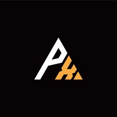 P X initial logo modern triangle with black background