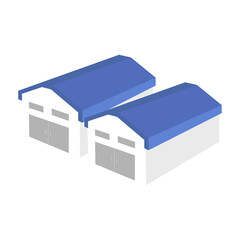 工場・ファームのカラーイラストアイコン　farmhouse flat illustration vector icon