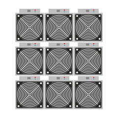 マイニングファーム mining farm flat illustration vector icon