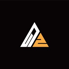 Q Z initial logo modern triangle with black background