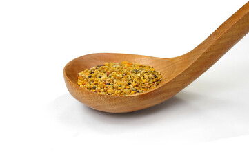 Pile of bee pollen isolated on white.