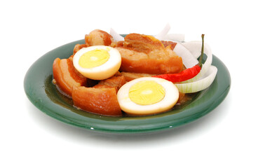 Vietnamese famous cuisine, the pig's meat and egg with hot sauce