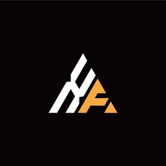 X F initial logo modern triangle with black background