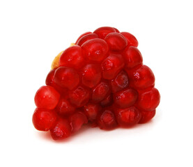 Ripe pomegranate piece isolated on white background