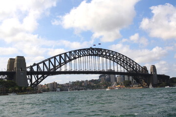 Sydney Harbour Bridge with City Skyline, Sydney, New South Walls, Australia