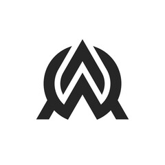 letter AW logo template - obrazy, fototapety, plakaty