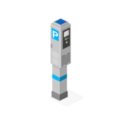Isometric Parking Meter - Vector Icon Illustration