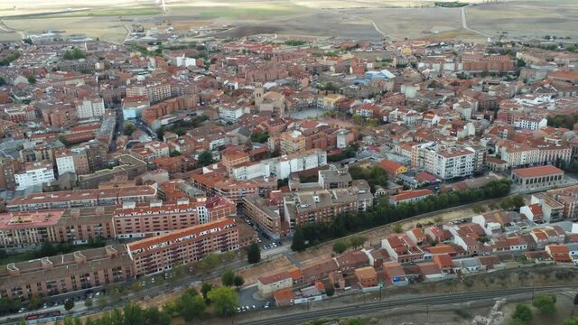 Medina del Campo, village of Valladolid. Spain.  Aerial Drone Footage