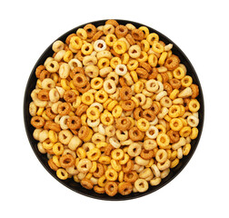 Bowl of Whole Grain Cheerios Cereal  on white