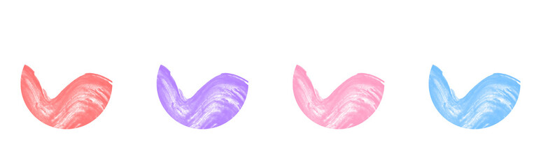 4 semi-circular vector watercolour waves. Vector Illustration.